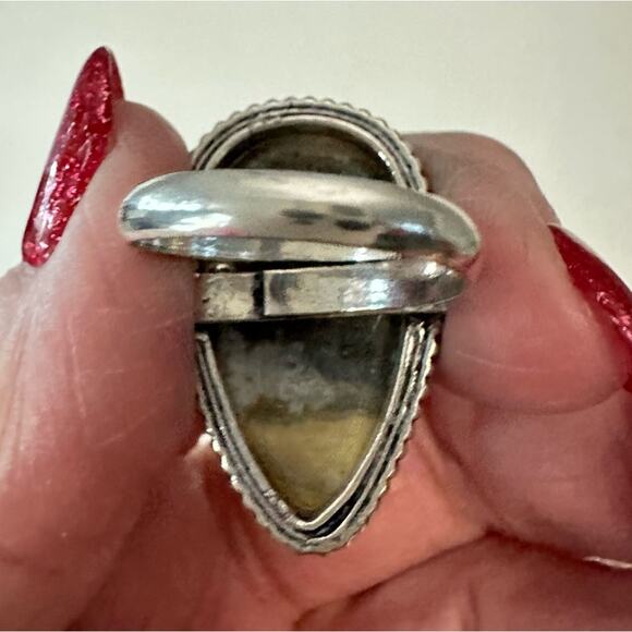 Bumblebee gemstone ring size adjustable silver overlay 925 - Picture 6 of 8